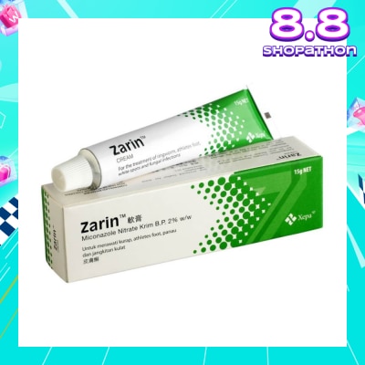 ZARIN Anti-Fungal Cream (For Treatment of Ringworm, Atheletes Foot, White Spots & Fungal Infection) 15g