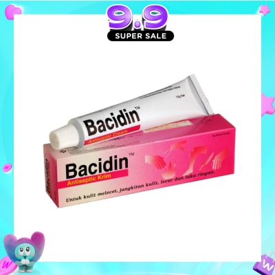 BACIDIN - Antiseptic Cream (For Burns, Abrasions, Wounds, Minor Skin Infections and Insect Bites) 15g image