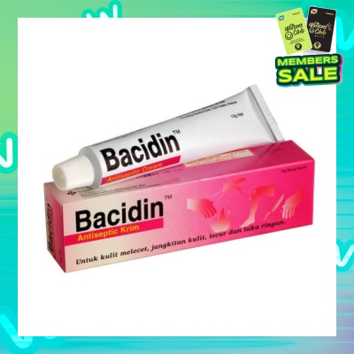 BACIDIN Antiseptic Cream (For Burns, Abrasions, Wounds, Minor Skin Infections and Insect Bites) 15g