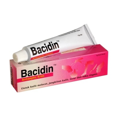 BACIDIN Antiseptic Cream (For Burns, Abrasions, Wounds, Minor Skin Infections and Insect Bites) 15g