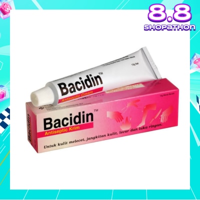 BACIDIN Antiseptic Cream (For Burns, Abrasions, Wounds, Minor Skin Infections and Insect Bites) 15g