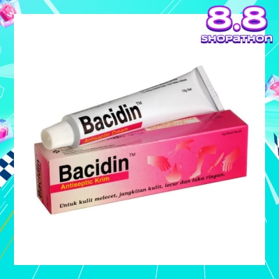 BACIDIN Antiseptic Cream (For Burns, Abrasions, Wounds, Minor Skin Infections and Insect Bites) 15g