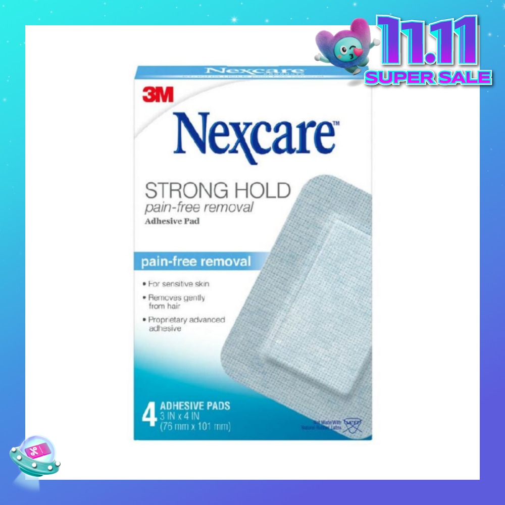 Strong Hold Pain Free Removal Adhesive Pad (76mm x 101mm) For Sensitive Skin 4s