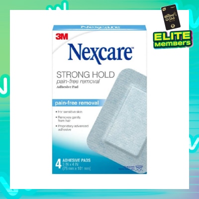 NEXCARE™ Strong Hold Pain Free Removal Adhesive Pad (76mm x 101mm) For Sensitive Skin 4s