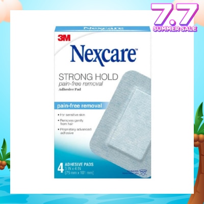 NEXCARE™ Strong Hold Pain Free Removal Adhesive Pad (76mm x 101mm) For Sensitive Skin 4s