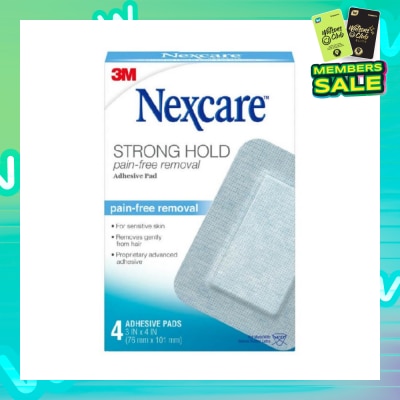 NEXCARE™ Strong Hold Pain Free Removal Adhesive Pad (76mm x 101mm) For Sensitive Skin 4s