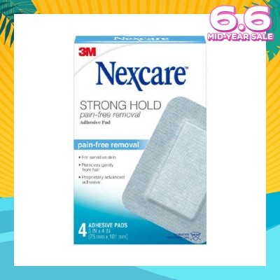 NEXCARE™ Strong Hold Pain Free Removal Adhesive Pad (76mm x 101mm) For Sensitive Skin 4s