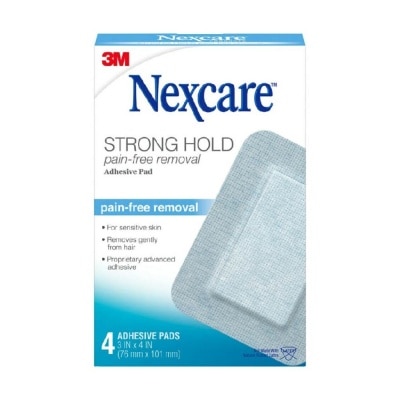 NEXCARE™ Strong Hold Pain Free Removal Adhesive Pad (76mm x 101mm) For Sensitive Skin 4s