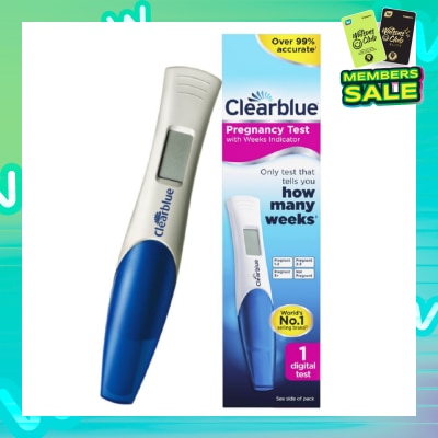 CLEARBLUE Digital Pregnancy Test with Weeks Indicator (Over 99% Accurate + Clear Results in Words) 1s