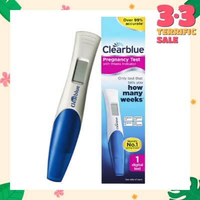 CLEARBLUE Digital Pregnancy Test with Weeks Indicator (Over 99% Accurate + Clear Results in Words) 1s