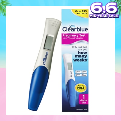 CLEARBLUE Digital Pregnancy Test with Weeks Indicator (Over 99% Accurate + Clear Results in Words) 1s