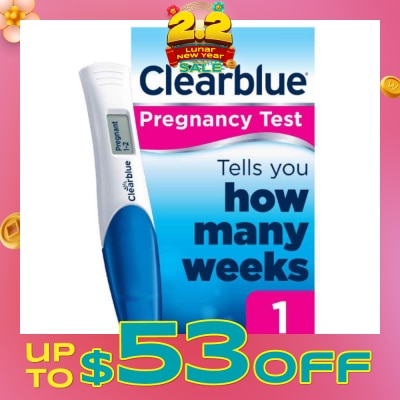 CLEARBLUE Digital Pregnancy Test with Weeks Indicator (Over 99% Accurate + Clear Results in Words) 1s