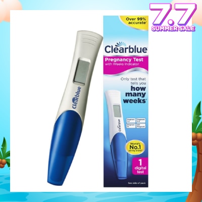 CLEARBLUE Digital Pregnancy Test with Weeks Indicator (Over 99% Accurate + Clear Results in Words) 1s