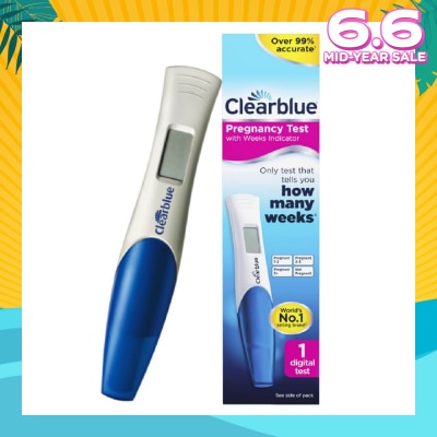 CLEARBLUE Digital Pregnancy Test with Weeks Indicator (Over 99% Accurate + Clear Results in Words) 1s