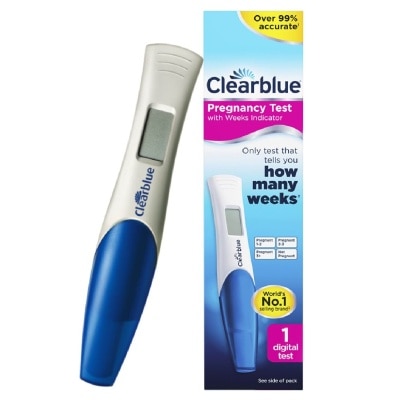 CLEARBLUE Digital Pregnancy Test with Weeks Indicator (Over 99% Accurate + Clear Results in Words) 1s