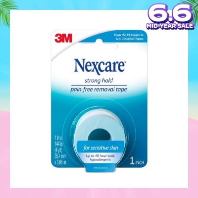 NEXCARE™ Strong Hold Pain Free Removal Tape Up to 48 Hour Hold Suitable for Sensitive Skin (25.4mm x 3.65m) 1s