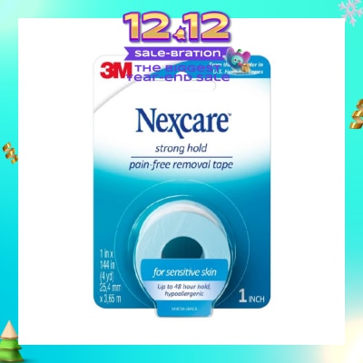 NEXCARE™ Strong Hold Pain Free Removal Tape Up to 48 Hour Hold Suitable for Sensitive Skin (25.4mm x 3.65m) 1s