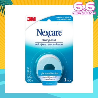 NEXCARE™ Strong Hold Pain Free Removal Tape Up to 48 Hour Hold Suitable for Sensitive Skin (25.4mm x 3.65m) 1s