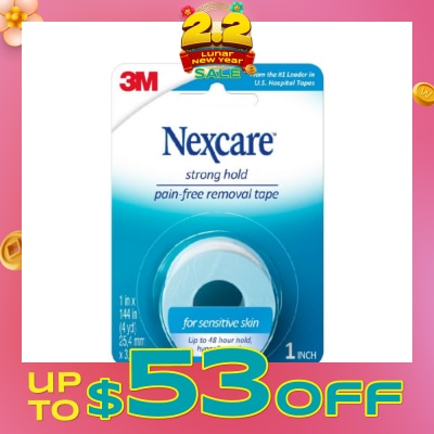 NEXCARE™ Strong Hold Pain Free Removal Tape Up to 48 Hour Hold Suitable for Sensitive Skin (25.4mm x 3.65m) 1s
