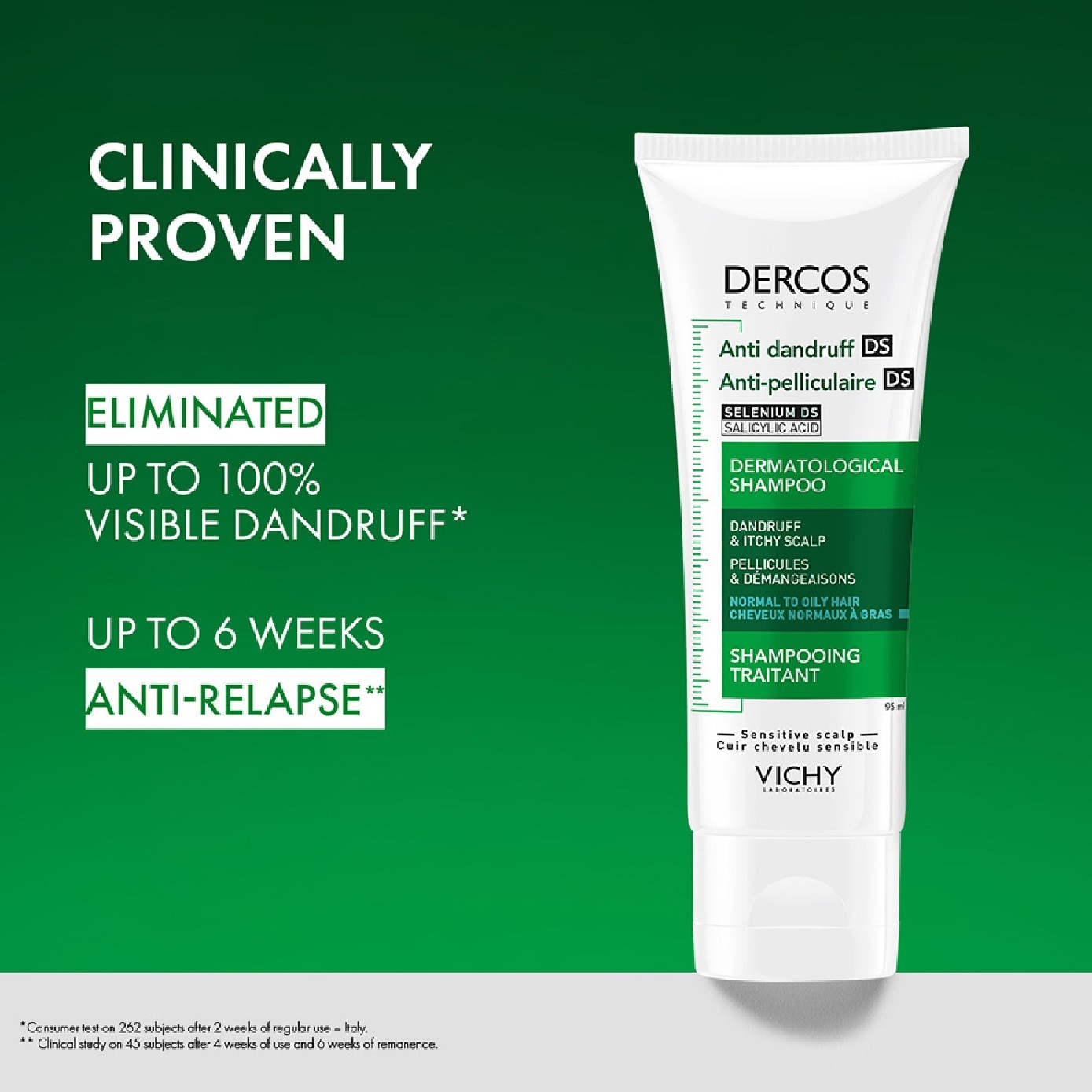 DERCOS Anti-Dandruff Normal to Oily Hair Shampoo 95ml
