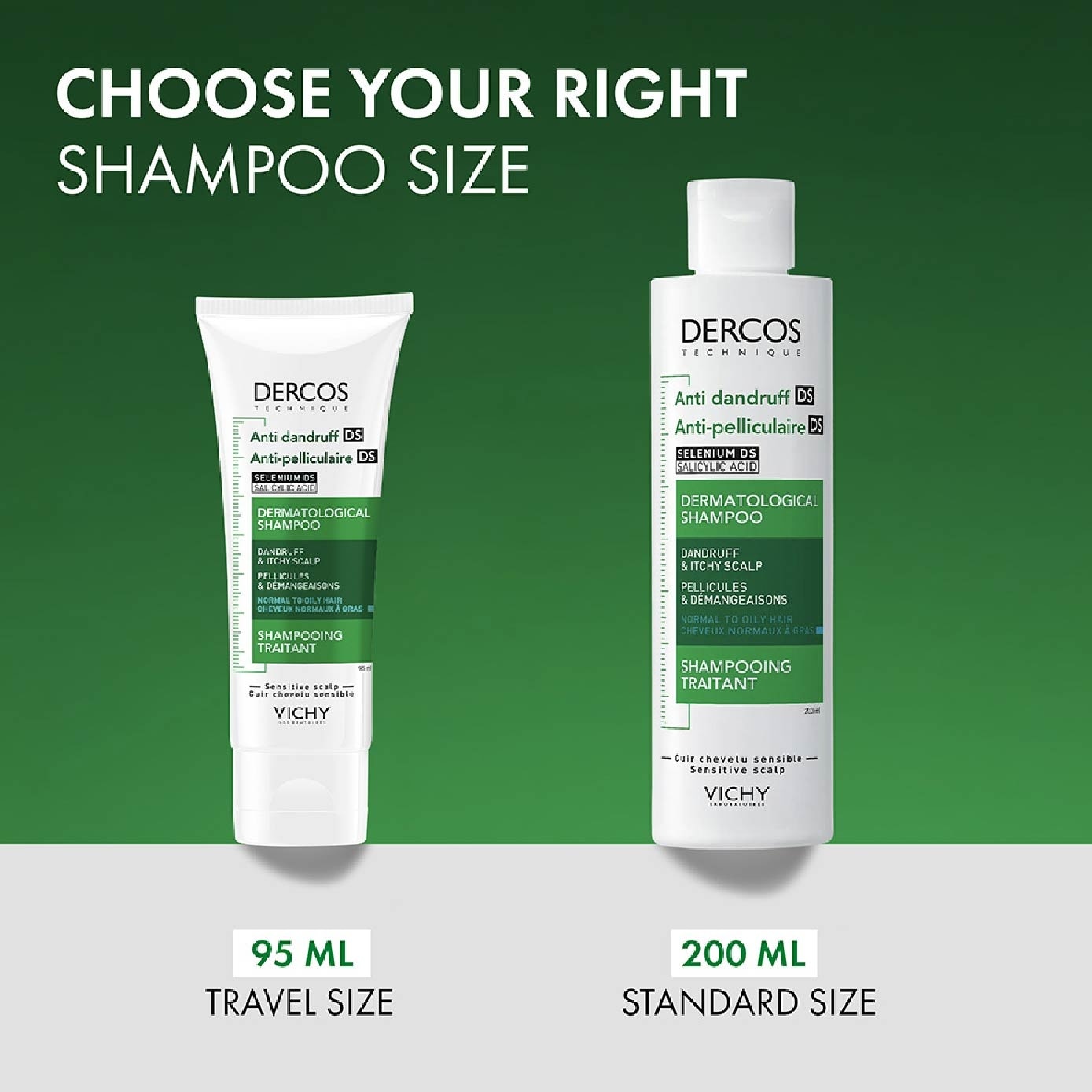 DERCOS Anti-Dandruff Normal to Oily Hair Shampoo 95ml image