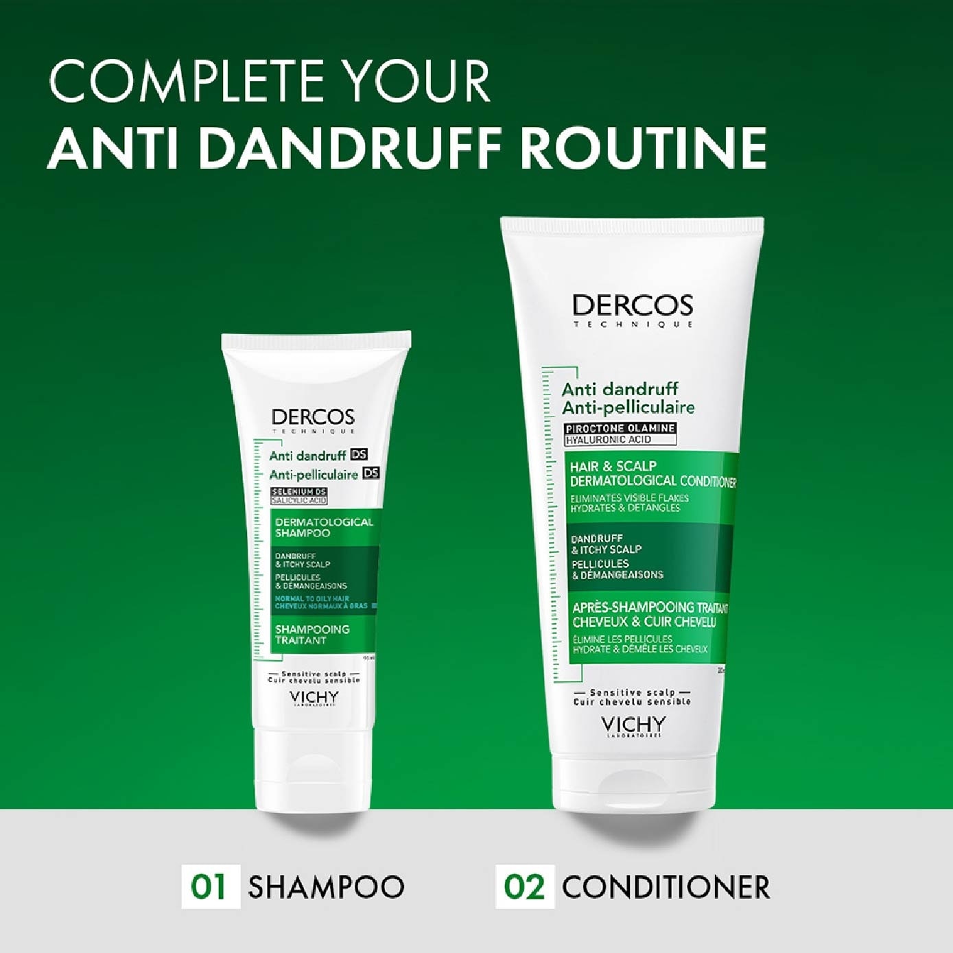DERCOS Anti-Dandruff Normal to Oily Hair Shampoo 95ml image