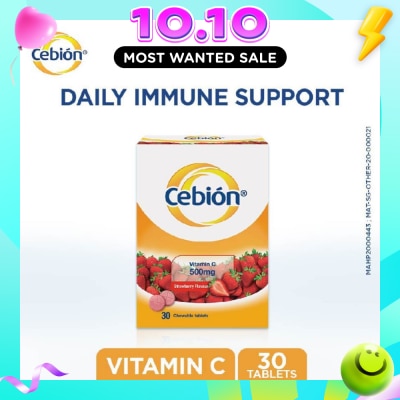 CEBION Vitamin C Chewable Tablets Strawberry Flavour 30s image