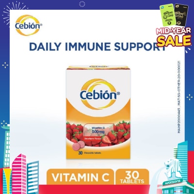 CEBION Vitamin C Chewable Tablets Strawberry Flavour 30s