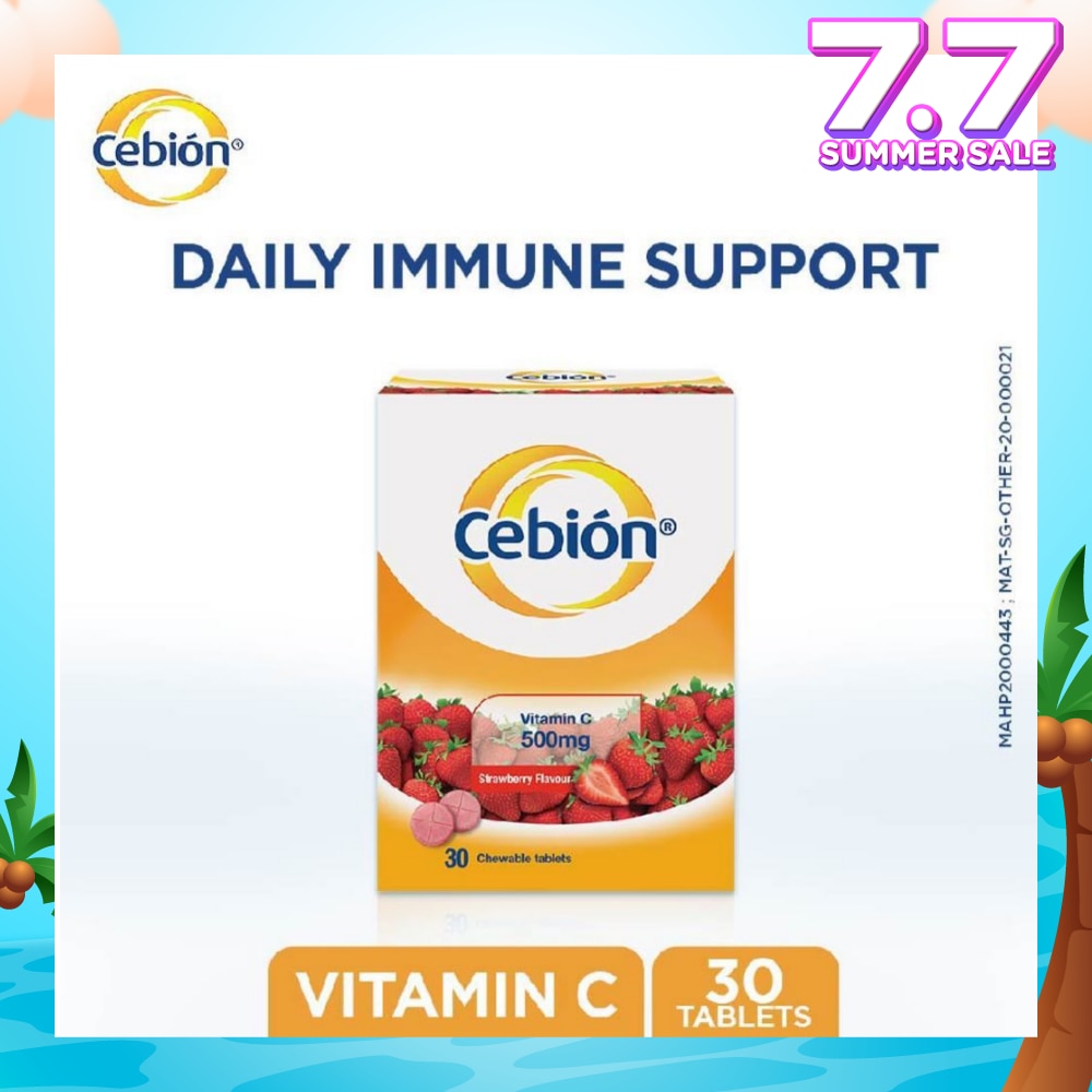 Vitamin C Chewable Tablets Strawberry Flavour 30s