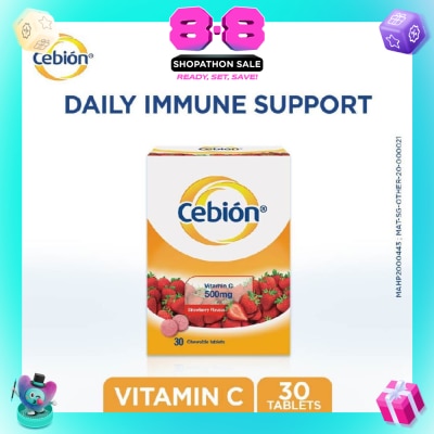 CEBION - Vitamin C Chewable Tablets Strawberry Flavour 30s