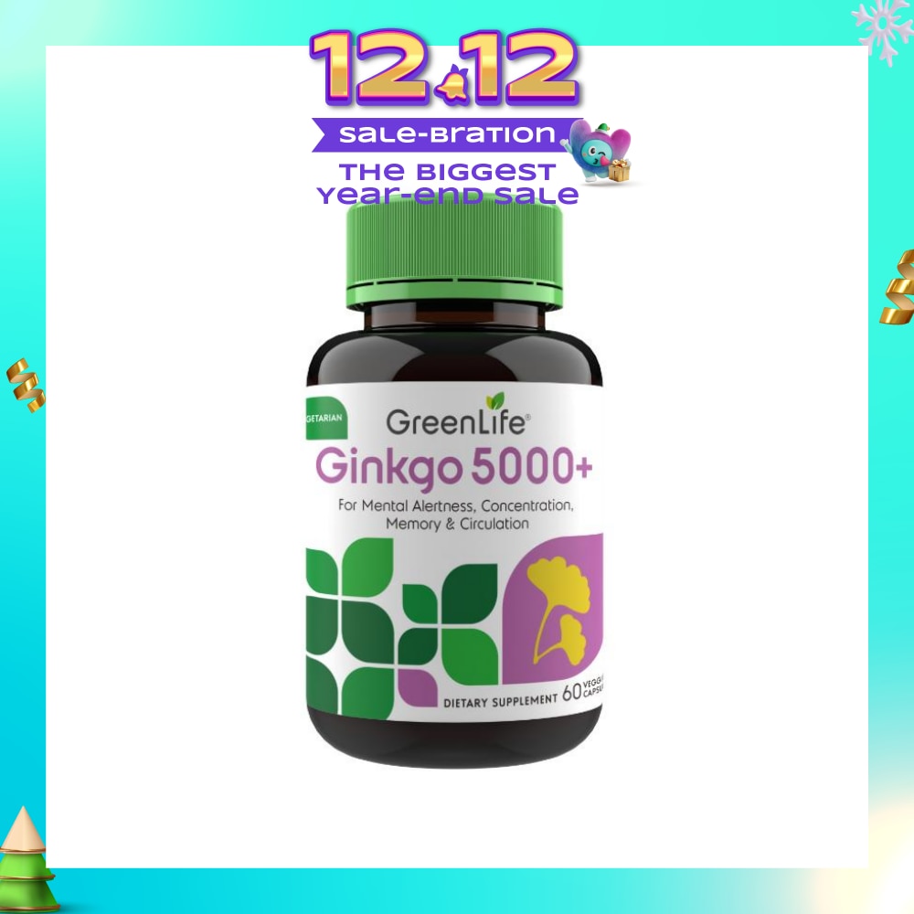 Ginkgo 5000+ Dietry Supplement Veggie Capsule (For Mental Alertness) 60s