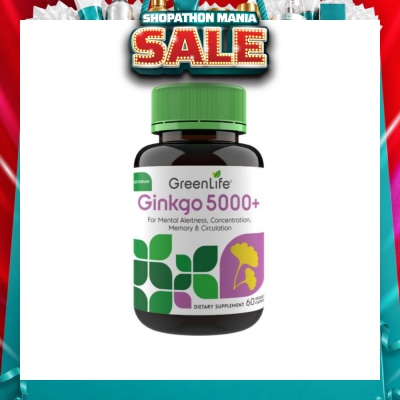 GREENLIFE - Ginkgo 5000+ Dietry Supplement Veggie Capsule (For Mental Alertness) 60s