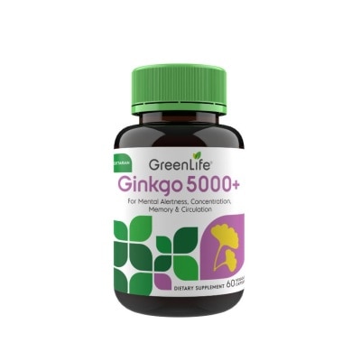 GREENLIFE Ginkgo 5000+ Dietry Supplement Veggie Capsule (For Mental Alertness) 60s