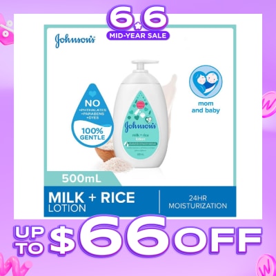 JOHNSON'S Baby - Baby Milk + Rice Moisturizing Lotion 24H Moisturization (Nourishes Skin) 500ml
