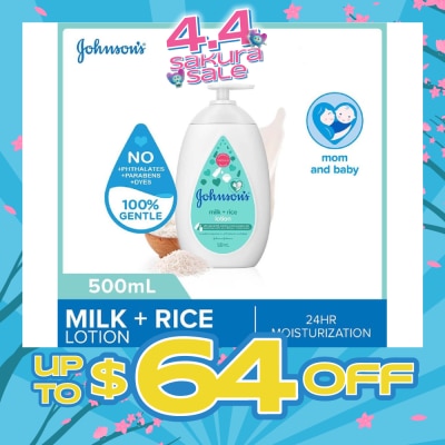 JOHNSON'S Baby - Baby Milk + Rice Moisturizing Lotion 24H Moisturization (Nourishes Skin) 500ml