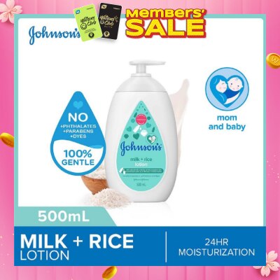 JOHNSON'S Baby Baby Milk + Rice Moisturizing Lotion 24H Moisturization (Nourishes Skin) 500ml