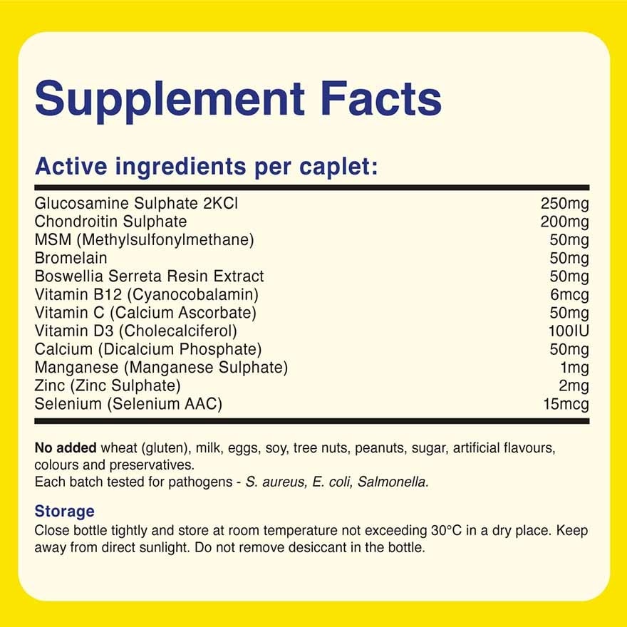 Joint-RX Caplet (Reduces Joint Ache & Discomfort, Promotes Mobility & Flexibility + 12 Key Nutrients such as Glucosamine, Chondroitin, MSM, Vit D3, Boswellia) 120s