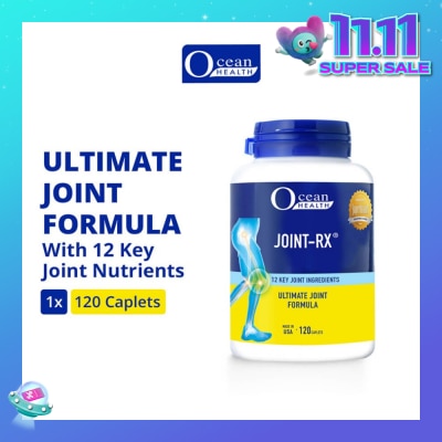 OCEAN HEALTH Joint-RX Caplet (Reduces Joint Ache & Discomfort, Promotes Mobility & Flexibility + 12 Key Nutrients such as Glucosamine, Chondroitin, MSM, Vit D3, Boswellia) 120s