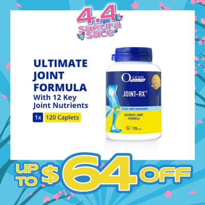 OCEAN HEALTH - Joint-RX Caplet (Reduces Joint Ache & Discomfort, Promotes Mobility & Flexibility + 12 Key Nutrients such as Glucosamine, Chondroitin, MSM, Vit D3, Boswellia) 120s