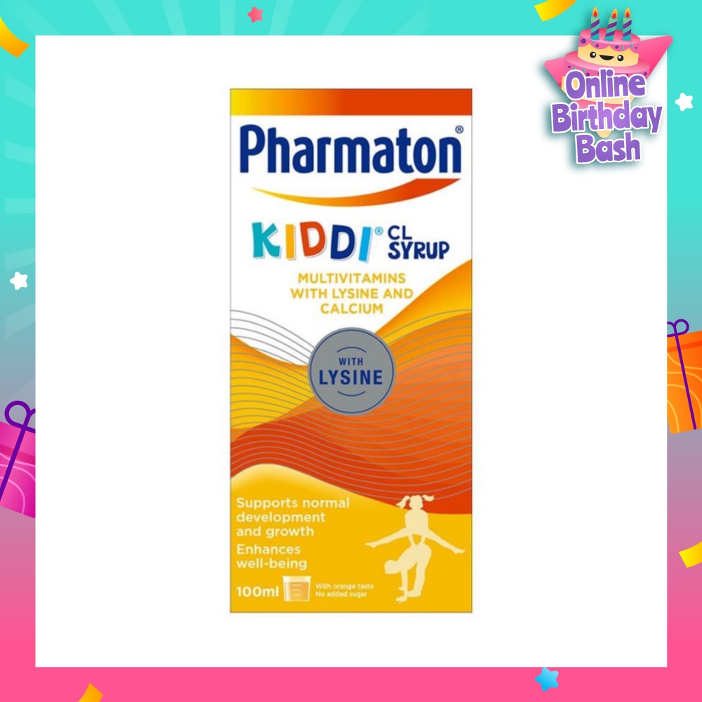 Kiddie CL Syrup Multivitamins with Lysine and Calcium (Supports Normal Development & Growth) No Added Sugar Orange Taste 100ml