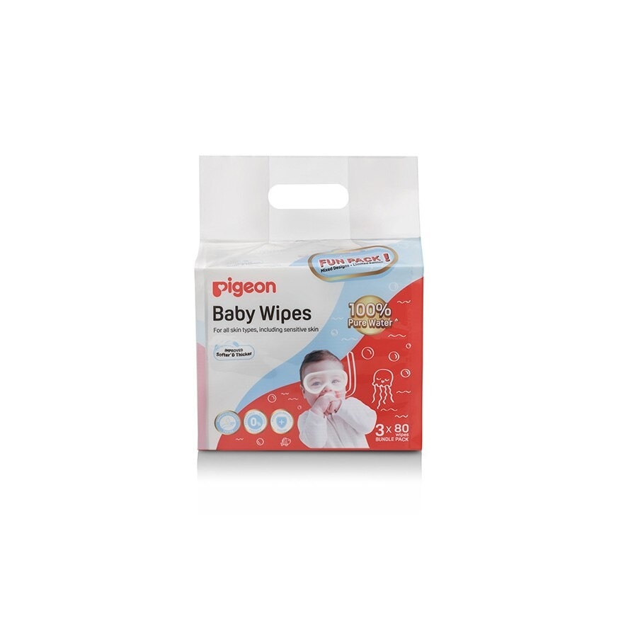 Baby Water Wipes 3in1 3x 80wipes