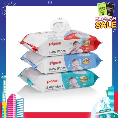PIGEON Baby Water Wipes 3in1 3x 80wipes