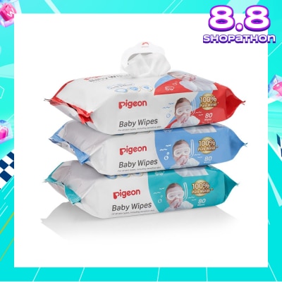 PIGEON Baby Water Wipes 3in1 3x 80wipes