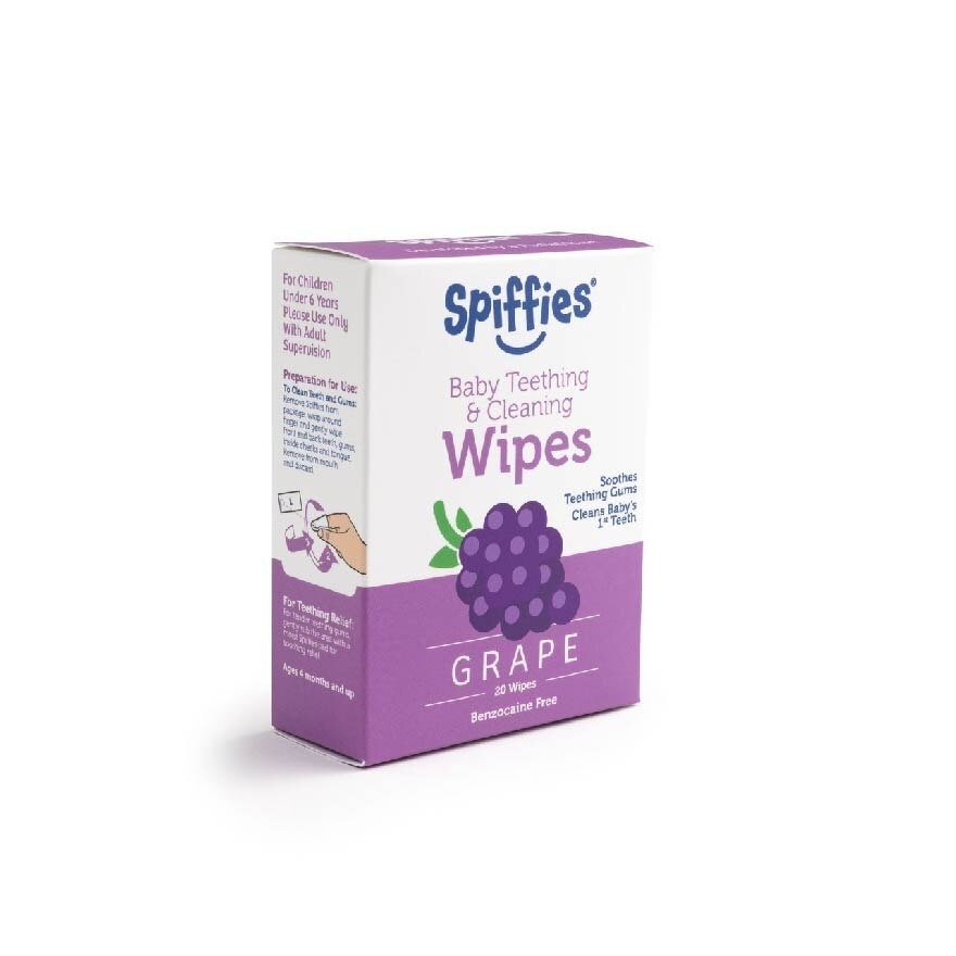 Grape Xylitol Baby Teething And Cleaning Wipes 20s