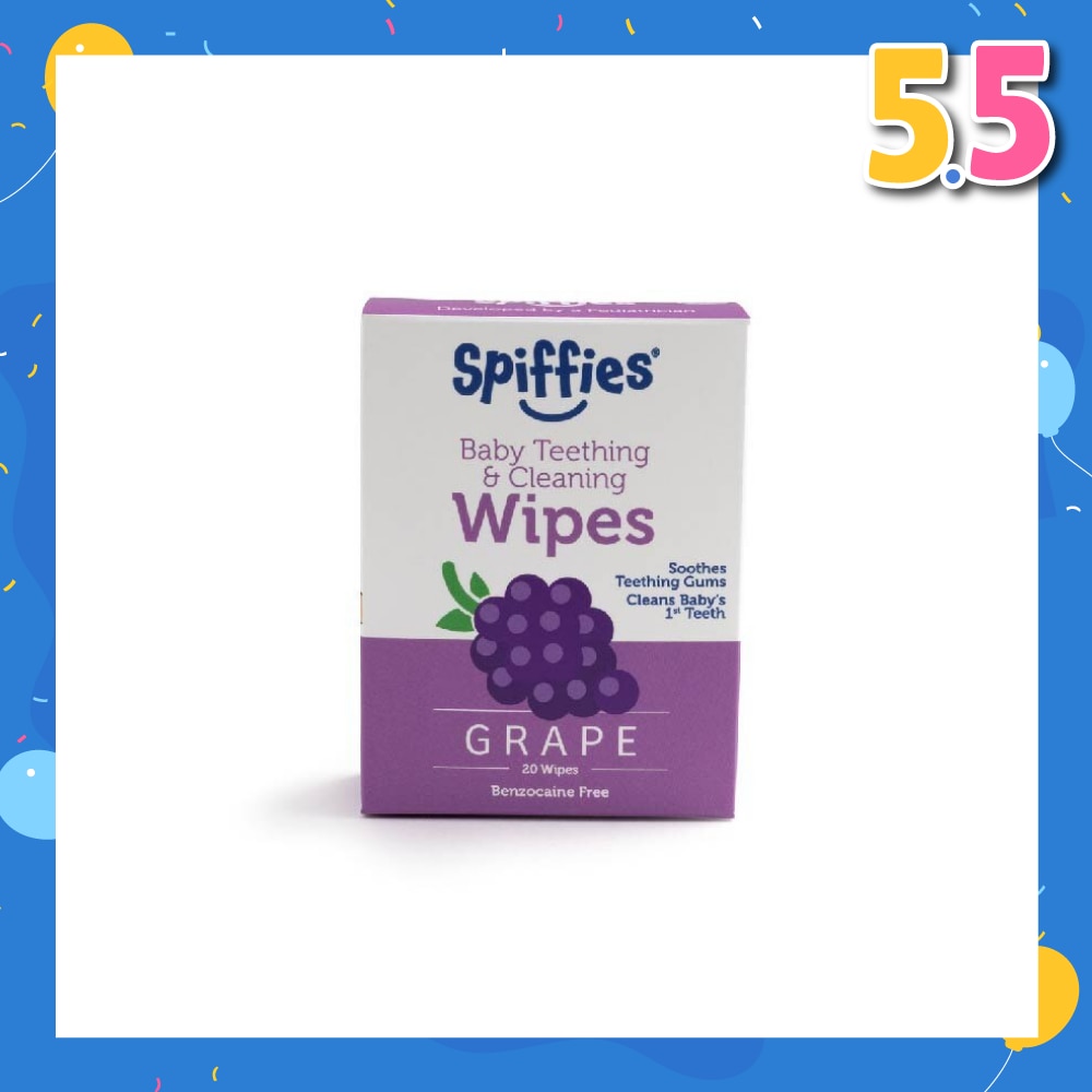 Grape Xylitol Baby Teething And Cleaning Wipes 20s