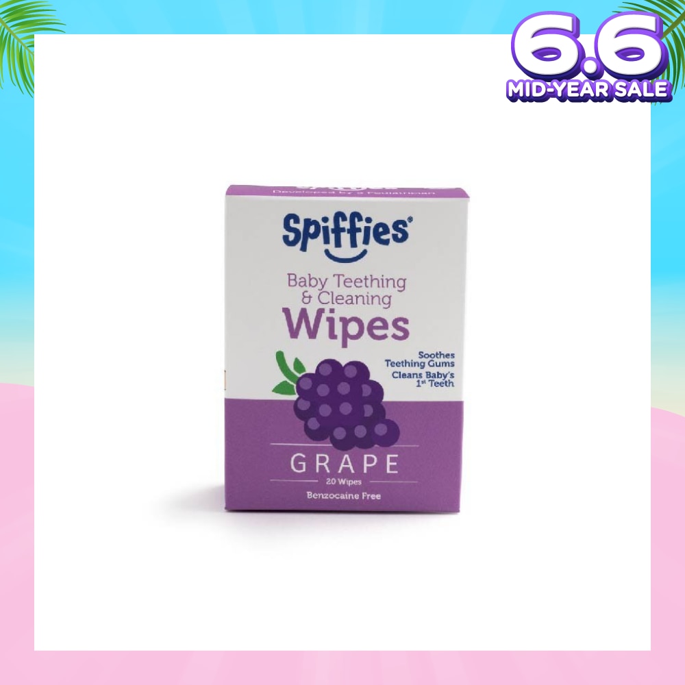 Grape Xylitol Baby Teething And Cleaning Wipes 20s