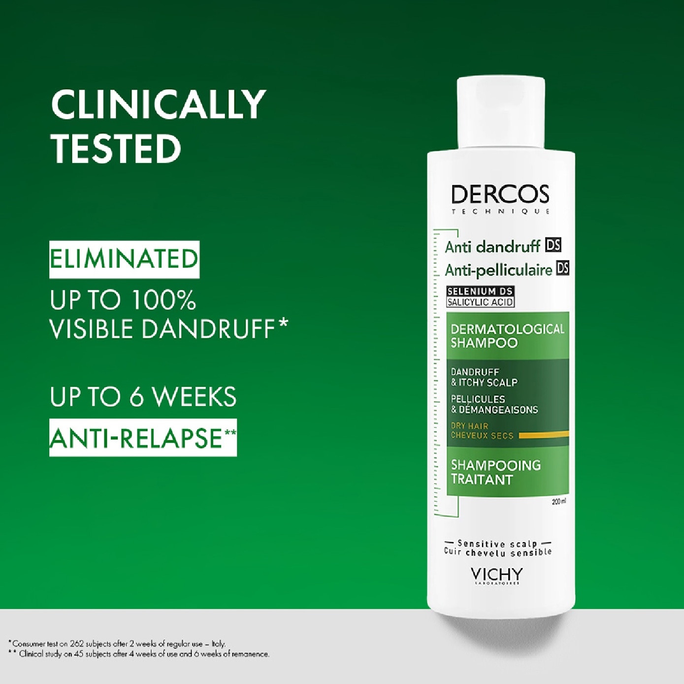 DERCOS Anti-Dandruff Normal to Dry Hair Shampoo 200ml