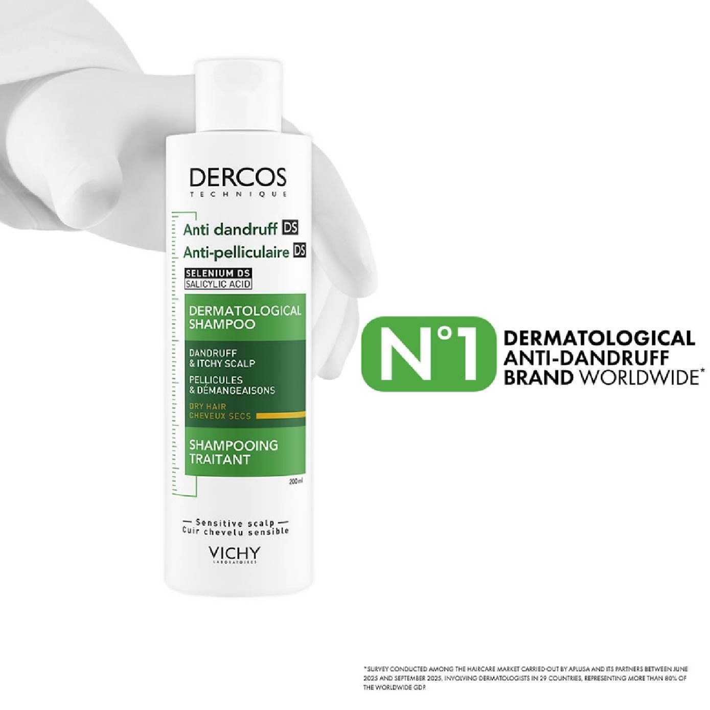 DERCOS Anti-Dandruff Normal to Dry Hair Shampoo 200ml image