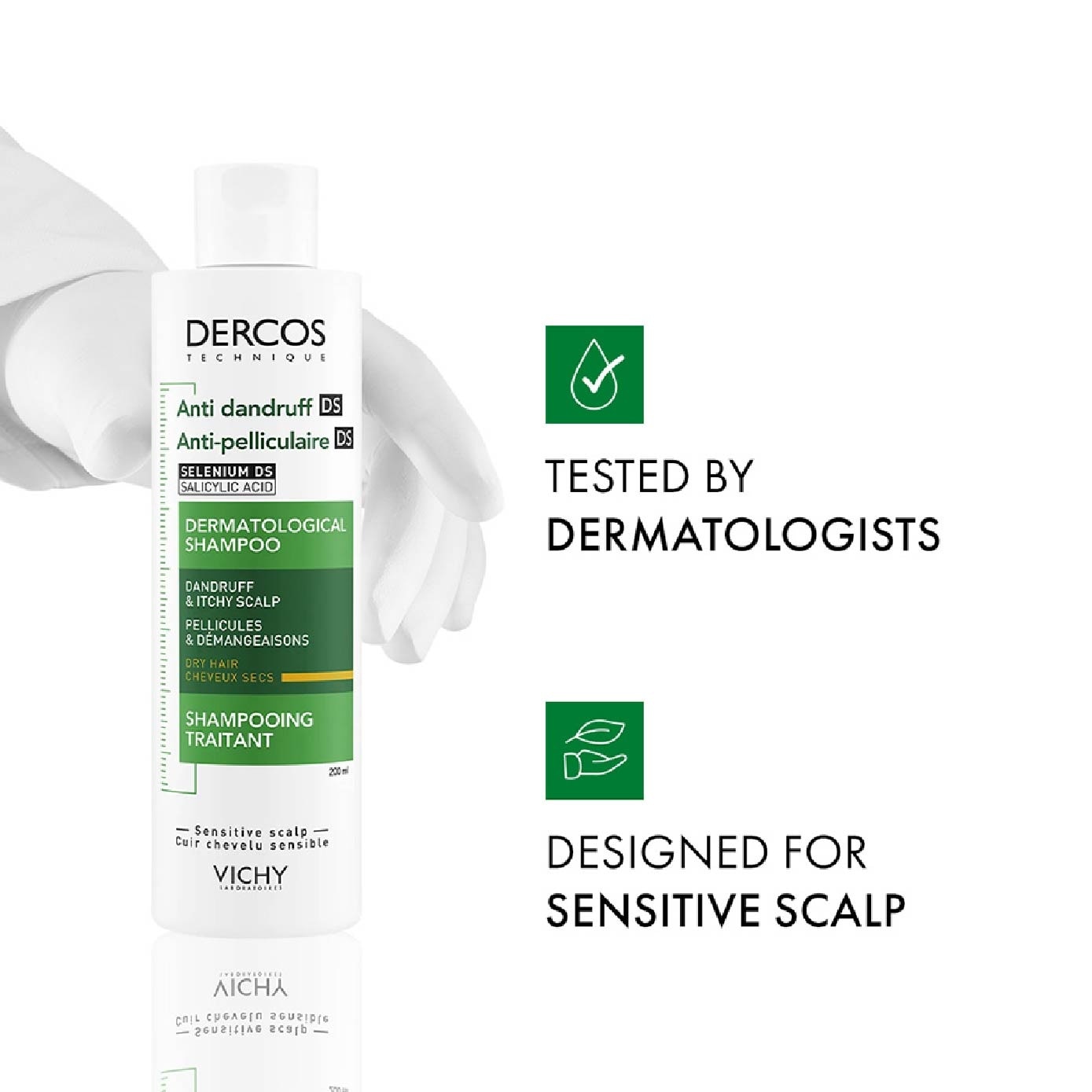 DERCOS Anti-Dandruff Normal to Dry Hair Shampoo 200ml image