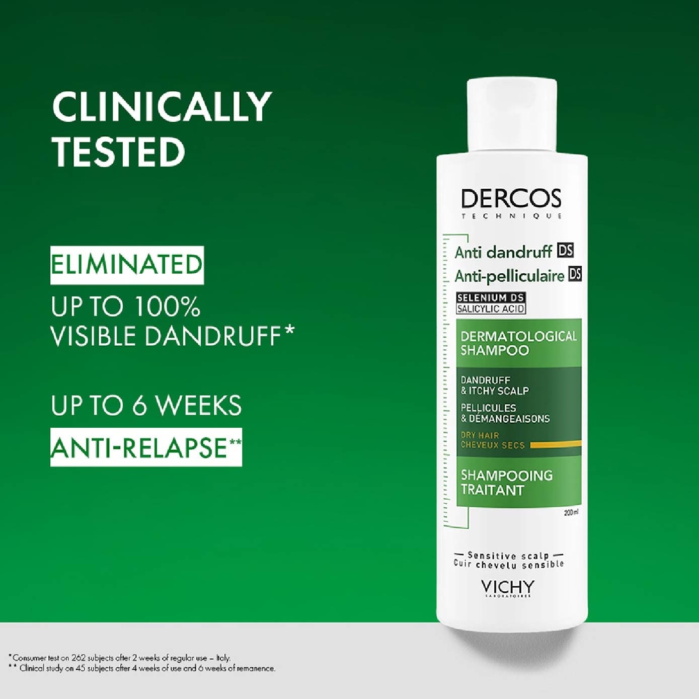 DERCOS Anti-Dandruff Normal to Dry Hair Shampoo 200ml image